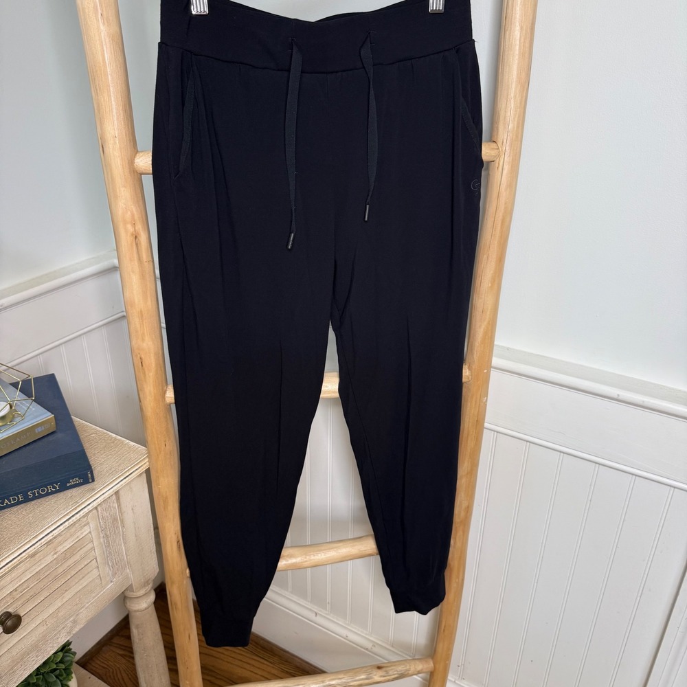 Cozy Earth Women Black Bamboo Joggers Drawstring Lounge Pants Small
